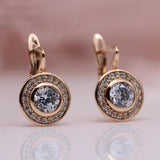 Vintage 18K Rose Gold Stud Earrings Women's Wedding Fine Jewelry