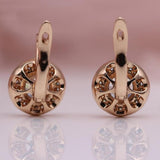 Vintage 18K Rose Gold Stud Earrings Women's Wedding Fine Jewelry