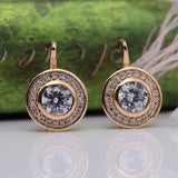 Vintage 18K Rose Gold Stud Earrings Women's Wedding Fine Jewelry