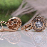 Vintage 18K Rose Gold Stud Earrings Women's Wedding Fine Jewelry