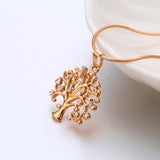 Tree Of Life Rose Gold Pendant Necklace Women Jewelry Statement