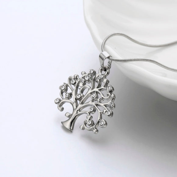 Tree Of Life Rose Gold Pendant Necklace Women Jewelry Statement