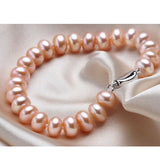 Natural Freshwater Pearl Bracelet 925 Silver For Women Anniverssary Jewelry