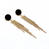 Rose Gold Chain Tassel Earrings For Women Drop Party Dance Jewelry