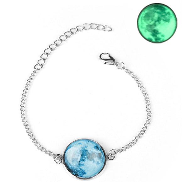 Luxury Moon Pendant Bracelet Link Chain Women Anniverssary Jewelry