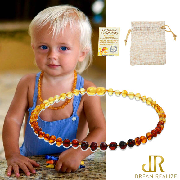Natural Amber Beads Necklace Genuine Baltic Amber Stone Baby Necklace Gift