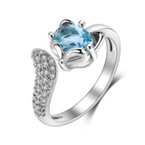 Romantic Tail Gemstone Ring Zircon Women's Promise Jewelry