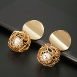 Trendy Ball Stud Earrings For Women Gold Wedding Jewelry