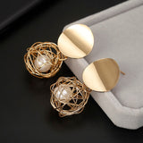 Trendy Ball Stud Earrings For Women Gold Wedding Jewelry