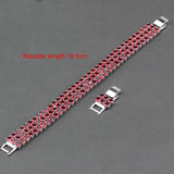 Red Garnet Gemstone Link Chain Bracelet For Women Wedding Jewelry