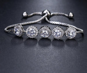 Chain Adjustable Bracelet AAA Cubic Zircon Roundel Woman's Wedding Party Birthday Gift