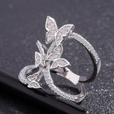 Butterfly Sapphire Gemstone Ring 925 Silver for Women Wedding Jewelry