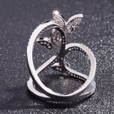 Butterfly Sapphire Gemstone Ring 925 Silver for Women Wedding Jewelry