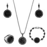 Bohemian Black Zircon Jewelry Set For Women Wedding Jewelry