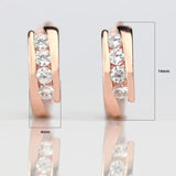 Princess 585 Rose Gold Earrings Natural Zircon Hanging Dangle Drop Earrings Jewelry