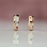 Princess 585 Rose Gold Earrings Natural Zircon Hanging Dangle Drop Earrings Jewelry