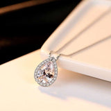 Water Drop Pendant Necklace For Women Wedding Jewelry 