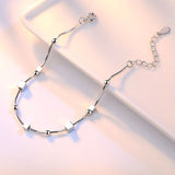 Silver Stars Charm Bracelet Link Chain Women Anniverssary Jewelry Gift