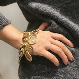 10kt Punk Chain Gold Bracelet For Women Anniversary Jewelry