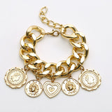 10kt Punk Chain Gold Bracelet For Women Anniversary Jewelry