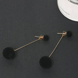 Women's Plush Ball Drop Earrings Fashion Elegant Red Black Pearl Long Earrings Wedding