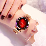 Princess Starry Sky Magnet Watch Rose Gold Wristwatch For Women