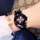 Princess Starry Sky Magnet Watch Rose Gold Wristwatch For Women