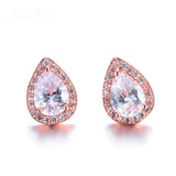 Luxury Blue Sapphire Stud Earrings 925 Silver For Women Party Wedding Jewelry