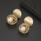 Trendy Ball Stud Earrings For Women Gold Wedding Jewelry