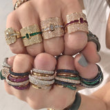 Vintage Stackable Gemstone Ring Women's Bridal Jewelry