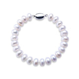 Natural Freshwater Pearl Bracelet 925 Silver For Women Anniverssary Jewelry