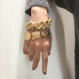 10kt Punk Chain Gold Bracelet For Women Anniversary Jewelry