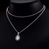 Vintage Ancient Silver Bohemian Pendant Necklace Women's Jewelry