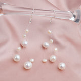 Natural Freshwater Pearl Drop Earrings 925 Sterling Silver Women's Wedding Jewelry