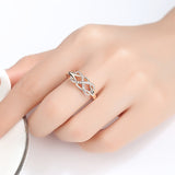 Trendy Infinity 10K Rose Gold Ring Women's Wedding Statement Jewelry 