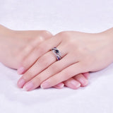 Princess Purple Gemstone Ring 925 Silver Women's Engagement Jewelry