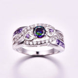 Princess Purple Gemstone Ring 925 Silver Women's Engagement Jewelry