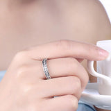 Princess White Sapphire Engagement Jewelry Ring  Silver Wedding For Women Jewelry