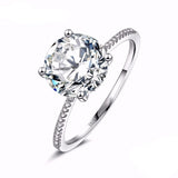 Princess Heart Zircon Ring For Women Silver Wedding Jewelry